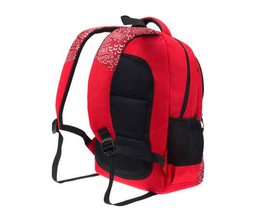 Рюкзак TORBER CLASS X, красный с орнаментом, полиэстер 900D, 45 x 30 x 18 см, изображение 3