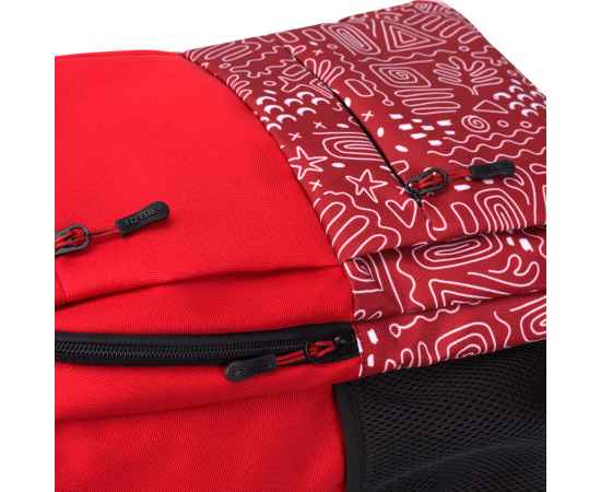 Рюкзак TORBER CLASS X, красный с орнаментом, полиэстер 900D, 45 x 30 x 18 см, изображение 7