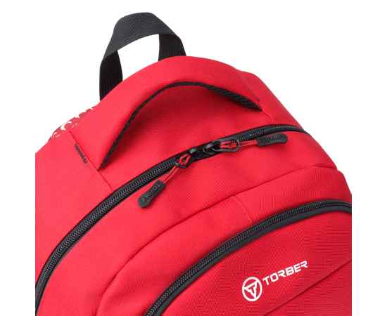 Рюкзак TORBER CLASS X, красный с орнаментом, полиэстер 900D, 45 x 30 x 18 см, изображение 8
