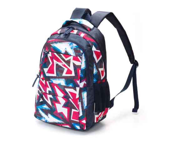 Рюкзак TORBER CLASS X, темно-синий с розовым орнаментом, полиэстер, 45 x 30 x 18 см, изображение 2