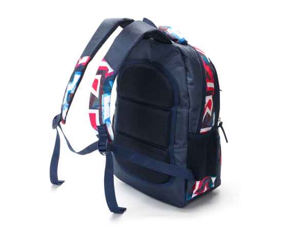 Рюкзак TORBER CLASS X, темно-синий с розовым орнаментом, полиэстер, 45 x 30 x 18 см, изображение 3