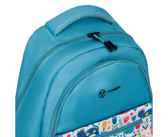 Рюкзак TORBER CLASS X, зелёный с орнаментом, 45 x 30 x 18 см + Мешок для сменной обуви в подарок!, изображение 9
