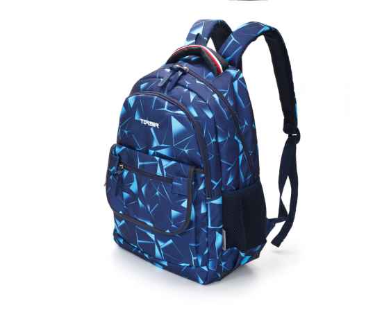 Рюкзак TORBER CLASS X, темно-синий с орнаментом, полиэстер, 45 x 30 x 18 см, изображение 2
