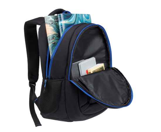 Рюкзак TORBER CLASS X, черный с синей вставкой, полиэстер 900D, 45 x 32 x 16 см, изображение 6