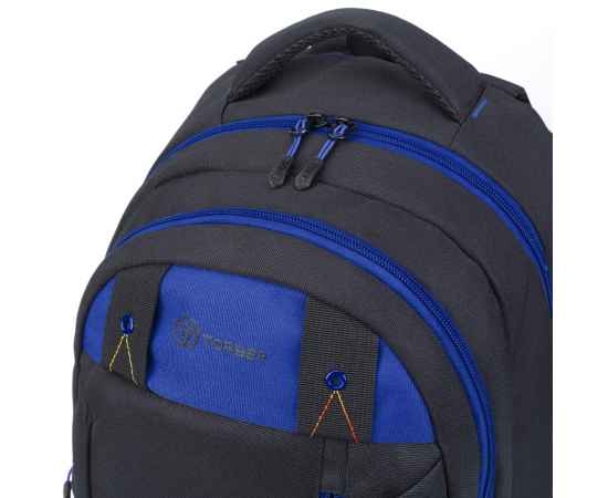 Рюкзак TORBER CLASS X, черный с синей вставкой, полиэстер 900D, 45 x 32 x 16 см, изображение 7
