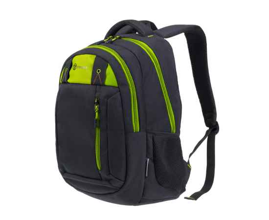 Рюкзак TORBER CLASS X, черный с зеленой вставкой, полиэстер 900D, 45 x 32 x 16 см, изображение 2