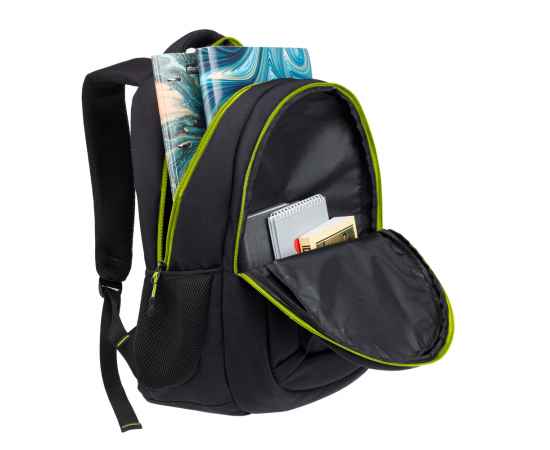 Рюкзак TORBER CLASS X, черный с зеленой вставкой, полиэстер 900D, 45 x 32 x 16 см, изображение 6