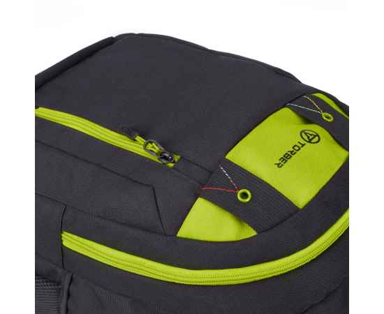 Рюкзак TORBER CLASS X, черный с зеленой вставкой, полиэстер 900D, 45 x 32 x 16 см, изображение 8