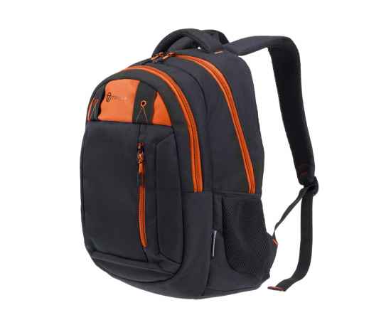 Рюкзак TORBER CLASS X, черный с оранжевой вставкой, полиэстер 900D, 45 x 32 x 16 см, изображение 2