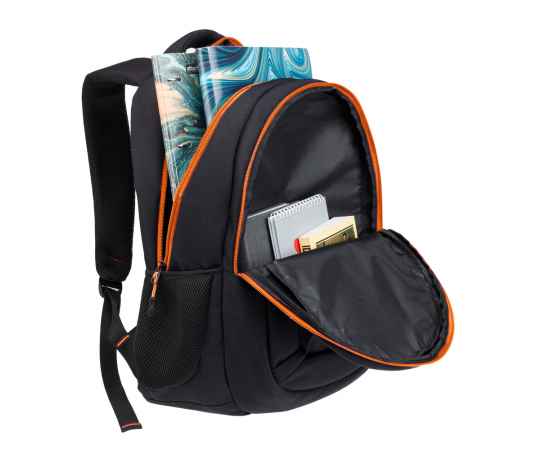 Рюкзак TORBER CLASS X, черный с оранжевой вставкой, полиэстер 900D, 45 x 32 x 16 см, изображение 6