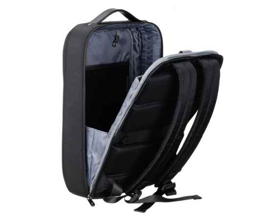 Рюкзак TORBER VOYAGE с отделением для ноутбука 15,6'', черный, нейлон/микрофибра, 30x12x42 см, 14л, изображение 5