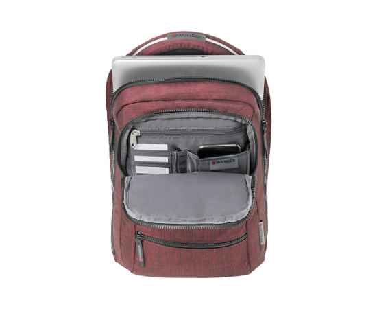 Рюкзак WENGER 14'', бордовый, полиэстер, 26 x 19 x 41 см, 14 л, изображение 5