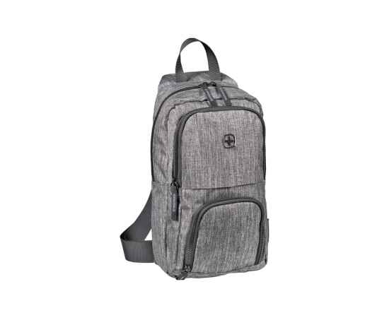 Рюкзак WENGER с одним плечевым ремнем, темно-cерый, полиэстер, 19 х 12 х 33 см, 8 л, изображение 2