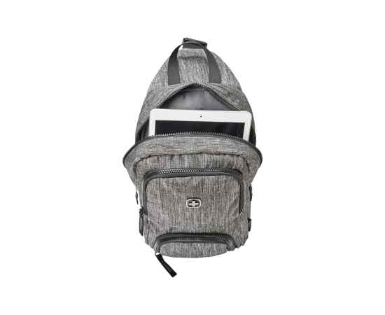 Рюкзак WENGER с одним плечевым ремнем, темно-cерый, полиэстер, 19 х 12 х 33 см, 8 л, изображение 3