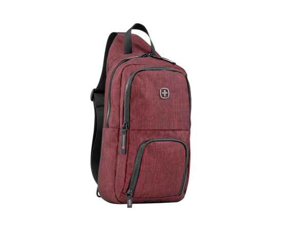 Рюкзак WENGER с одним плечевым ремнем, бордовый, полиэстер, 19 х 12 х 33 см, 8 л, изображение 2