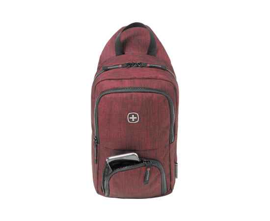 Рюкзак WENGER с одним плечевым ремнем, бордовый, полиэстер, 19 х 12 х 33 см, 8 л, изображение 5