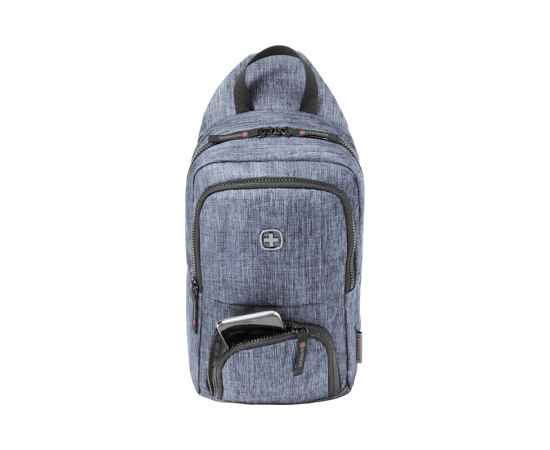 Рюкзак WENGER с одним плечевым ремнем, синий, полиэстер, 19 х 12 х 33 см, 8 л, изображение 5
