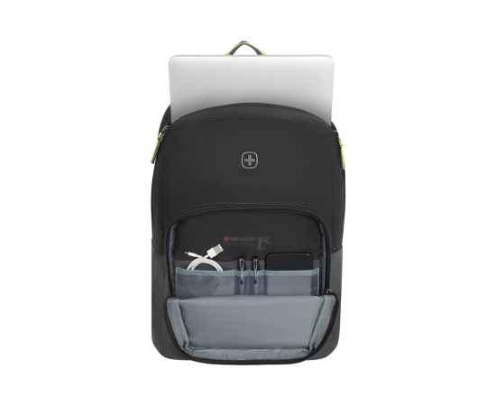 Рюкзак WENGER NEXT Crango 16', чёрный/антрацит, переработанный ПЭТ/Полиэстер, 33х22х46 см, 27л, изображение 5