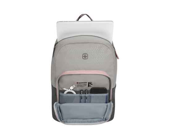 Рюкзак WENGER NEXT Crango 16', серый/розовый, переработанный ПЭТ/Полиэстер, 33х22х46 см, 27 л., изображение 5