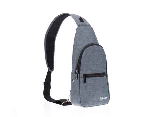 Рюкзак TORBER с одним плечевым ремнем, серый, полиэстер 300D, 33 х 17 х 6 см, изображение 2