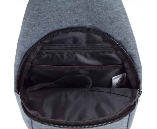 Рюкзак TORBER с одним плечевым ремнем, серый, полиэстер 300D, 33 х 17 х 6 см, изображение 3