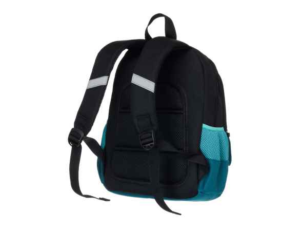 Рюкзак TORBER CLASS X Mini, чёрный/бирюзовый с орнаментом, полиэстер 900D + Мешок для обуви в подаро, изображение 3