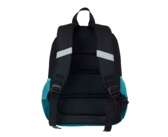 Рюкзак TORBER CLASS X Mini, чёрный/бирюзовый с орнаментом, полиэстер 900D + Мешок для обуви в подаро, изображение 4