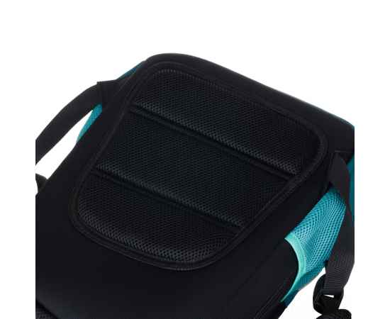 Рюкзак TORBER CLASS X Mini, чёрный/бирюзовый с орнаментом, полиэстер 900D + Мешок для обуви в подаро, изображение 10