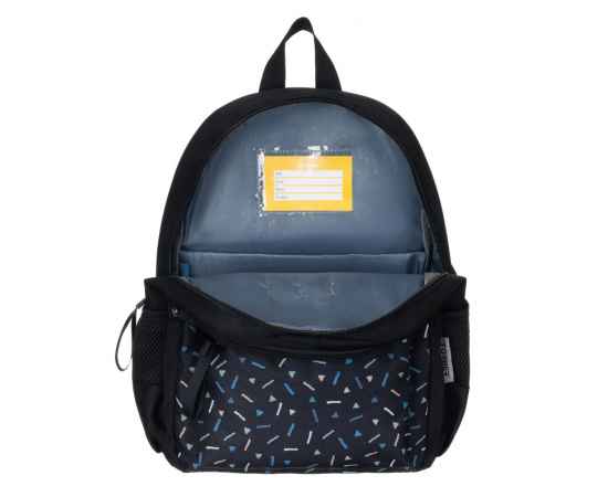 Рюкзак TORBER CLASS X Mini, чёрный/серый с орнаментом, полиэстер 900D + Мешок для обуви в подарок, изображение 7
