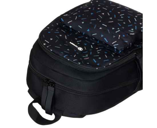 Рюкзак TORBER CLASS X Mini, чёрный/серый с орнаментом, полиэстер 900D + Мешок для обуви в подарок, изображение 9