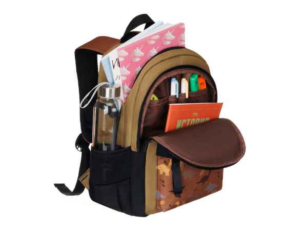 Рюкзак TORBER CLASS X Mini, хаки с орнаментом, полиэстер 900D + Мешок для сменной обуви в подарок!, изображение 6