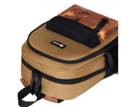 Рюкзак TORBER CLASS X Mini, хаки с орнаментом, полиэстер 900D + Мешок для сменной обуви в подарок!, изображение 9