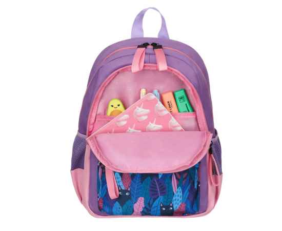 Рюкзак TORBER CLASS X Mini, сиреневый/розовый с орнаментом, полиэстер 900D + Мешок для обуви в подар, изображение 5
