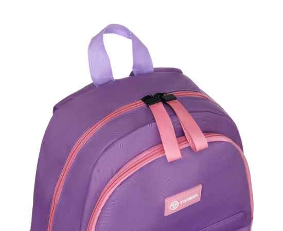 Рюкзак TORBER CLASS X Mini, сиреневый/розовый с орнаментом, полиэстер 900D + Мешок для обуви в подар, изображение 8