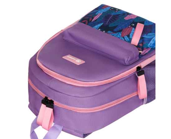Рюкзак TORBER CLASS X Mini, сиреневый/розовый с орнаментом, полиэстер 900D + Мешок для обуви в подар, изображение 9