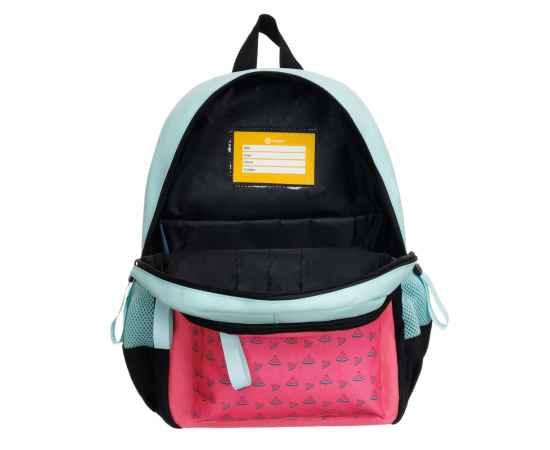 Рюкзак TORBER CLASS X Mini, розовый/зелёный с орнаментом, полиэстер 900D + Мешок для обуви в подарок, изображение 7