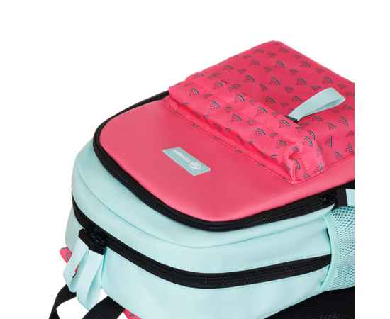 Рюкзак TORBER CLASS X Mini, розовый/зелёный с орнаментом, полиэстер 900D + Мешок для обуви в подарок, изображение 9