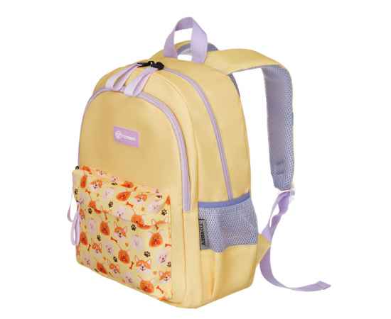 Рюкзак TORBER CLASS X Mini, жёлтый с орнаментом, полиэстер 900D + Мешок для сменной обуви в подарок!, изображение 2