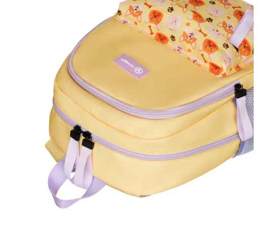 Рюкзак TORBER CLASS X Mini, жёлтый с орнаментом, полиэстер 900D + Мешок для сменной обуви в подарок!, изображение 9