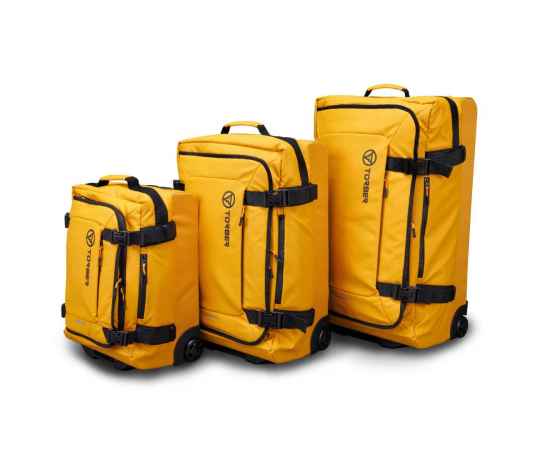 Набор из 3-х сумок на колесах TORBER Mobi, желтый, полиэстер 900D с PU покрытием
