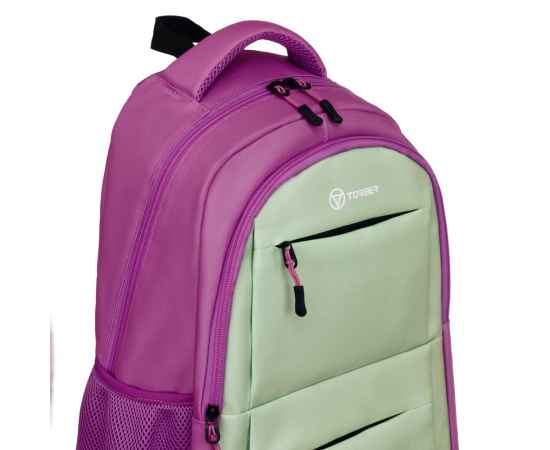 Рюкзак TORBER CLASS X, розовый/салатовый, 45 x 30 x 18 см + Мешок для сменной обуви в подарок!, изображение 9