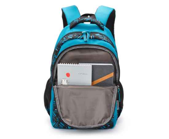 Рюкзак TORBER CLASS X, голубой с орнаментом, полиэстер, 45 x 30 x 18 см + Пенал в подарок!, изображение 5