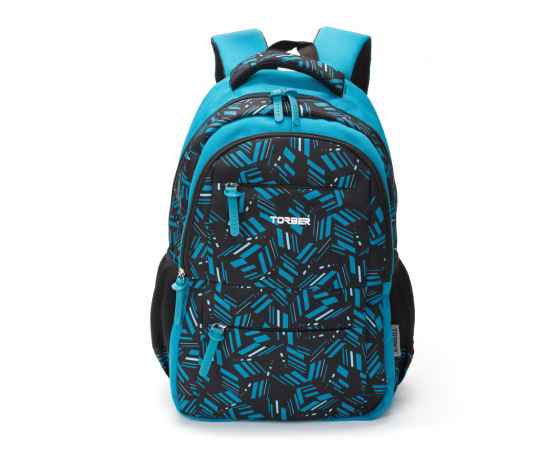 Рюкзак TORBER CLASS X, голубой с орнаментом, полиэстер, 45 x 30 x 18 см + Пенал в подарок!, изображение 7