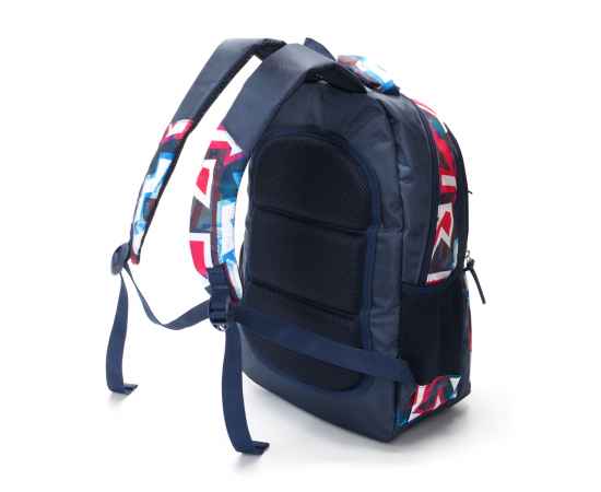 Рюкзак TORBER CLASS X, темно-синий с розовым орнаментом, полиэстер, 45 x 30 x 18 см + Пенал в подаро, изображение 3