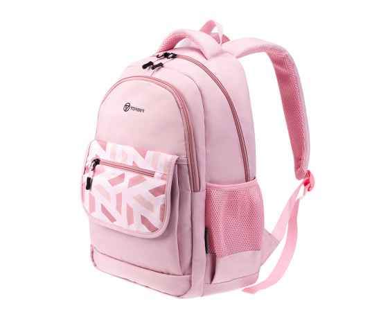 Рюкзак TORBER CLASS X, розовый с орнаментом, 45 x 30 x 18 см + Мешок для сменной обуви в подарок!, изображение 2