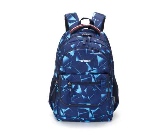 Рюкзак TORBER CLASS X, темно-синий с орнаментом, полиэстер, 45 x 30 x 18 см + Пенал в подарок!, изображение 8