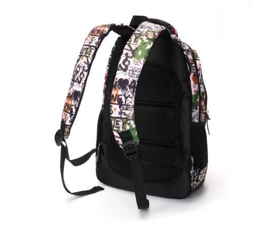 Рюкзак TORBER CLASS X, черно-белый с рисунком, полиэстер, 45 x 30 x 18 см + Пенал в подарок!, изображение 3