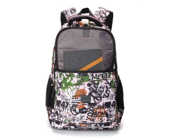 Рюкзак TORBER CLASS X, черно-белый с рисунком, полиэстер, 45 x 30 x 18 см + Пенал в подарок!, изображение 4
