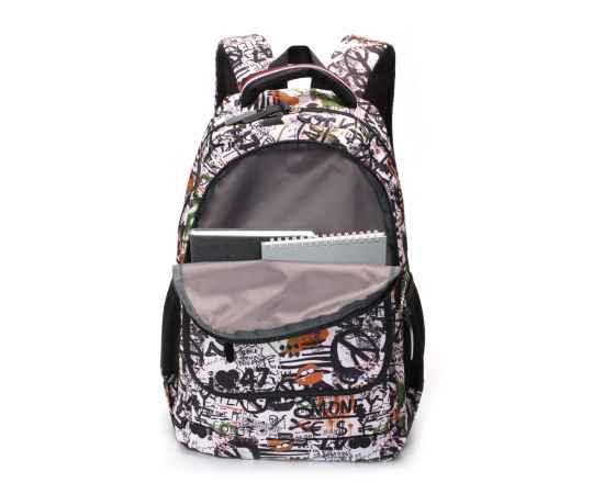 Рюкзак TORBER CLASS X, черно-белый с рисунком, полиэстер, 45 x 30 x 18 см + Пенал в подарок!, изображение 5