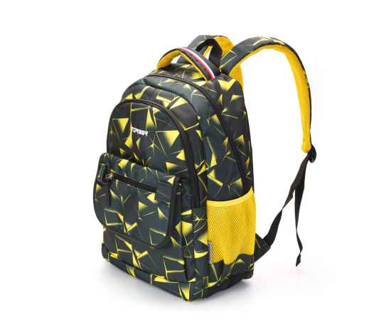 Рюкзак TORBER CLASS X, черно-желтый с орнаментом, полиэстер, 45 x 30 x 18 см + Пенал в подарок!, изображение 2